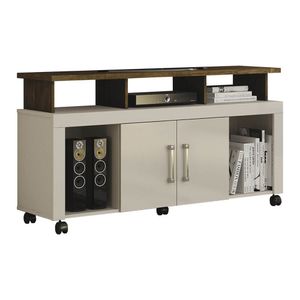 Rack Espanha Off White/Ipê 3921.219 ValdeMóveis