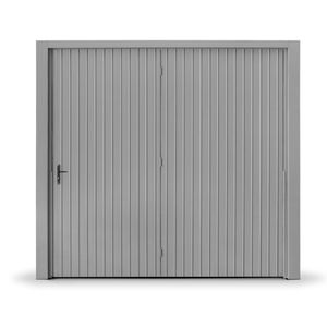 Portão Contrapeso em Chapa Pintada com Porta Auxiliar Esquerda 240 x 220 cm 0618LE Maxiaço