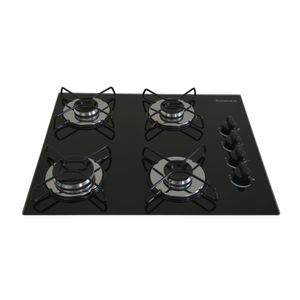 Fogão Cooktop 4 bocas Preto Ultra Chama 63 Chamalar