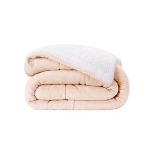 Coberdrom Casal Winter Manta Fleece com Sherpa Clara Sal Rosa 3108 Lavive