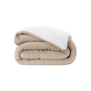 Coberdrom Queen Winter Manta Fleece com Sherpa Bege 0005 Lavive