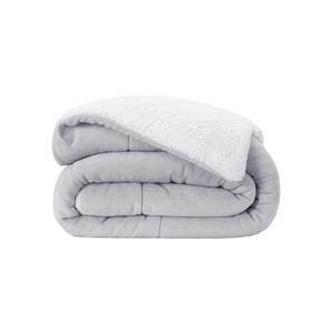 Coberdrom Casal Sherpa Manta Fleece Cinza Lavive