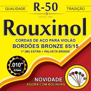 Cordas de Aço para Violão R-50 Chenille Rouxinol