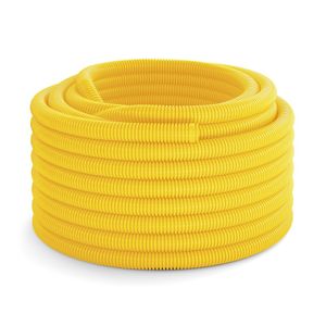 Eletroduto PVC Corrugado Flexível Leve 25mm Rolo 50m Amarelo 1231 Krona