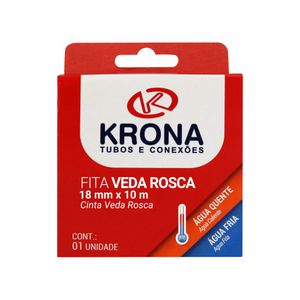 Fita Veda Rosca 18mm x 10m Branco 323 Krona