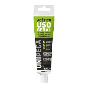 Silicone Acético Uso Geral Bisnaga 50ml Branco Unipega
