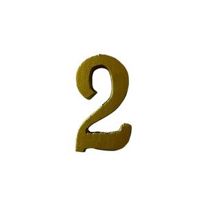 Número para Apartamento 2 5cm Alumínio Dourado Fundial