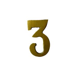 Número para Apartamento 3 5cm Alumínio Dourado Fundial