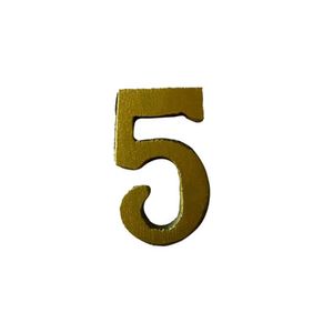 Número para Apartamento 5 5cm Alumínio Dourado Fundial