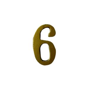 Número para Apartamento 6 5cm Alumínio Dourado Fundial