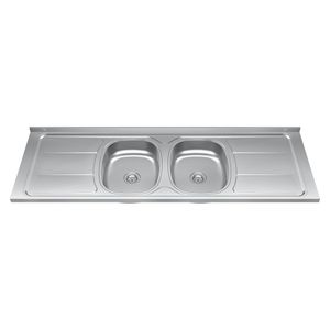 Pia Plus 30 Inox Cuba Dupla 160 x 53 cm com Válvula 10.01.31632 GhelPlus