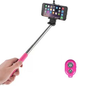 Bastão de Selfie com Cabo Ajustável e Controle Rosa Z07-1 Monopod