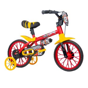 Bicicleta Aro 12 Infantil Motor X Vermelho/Amarelo Nathor
