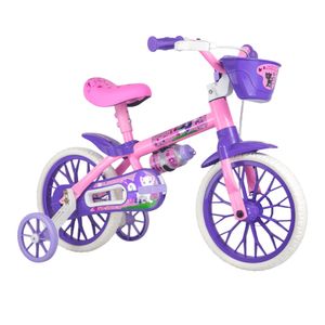Bicicleta Aro 12 Infantil Cat PU Rosa/Roxo Nathor
