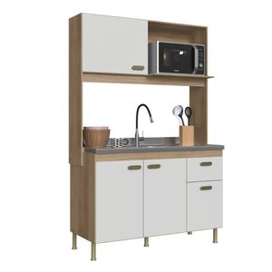 Cozinha Compacta Veneto Castani/Off White 6181.1 Indékes