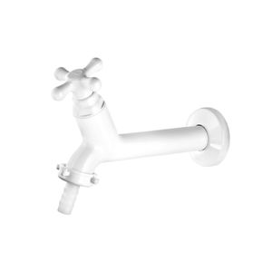 Torneira Parede Marujá com Bica para Mangueira 15cm Branco 1130942 Viqua
