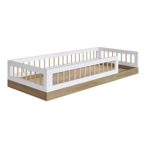 Cama de Solteiro Montessoriana Aveiro OAK/Branco AFT008 Completa Móveis