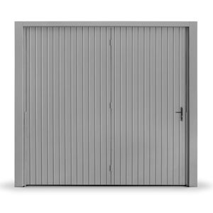 Portão Contrapeso em Chapa Pintada com Porta Auxiliar Direita 260 x 220 cm 681LD Maxiaço