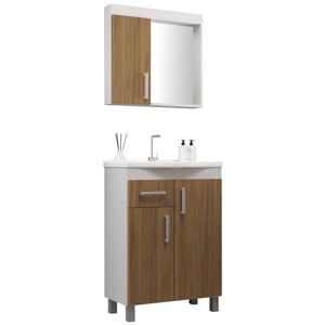 Balcão com Armário Cuba 60 cm Branco/Itapuã 561 Cewal Móveis