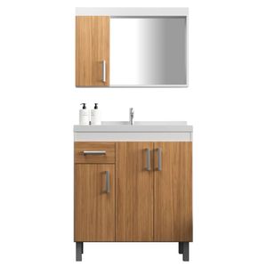 Balcão com Armário Cuba 80 cm Branco/Itapuã 581 Cewal Móveis