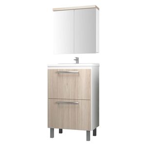 Balcão com Armário Cuba 60 cm Branco/Berlim 610 Cewal Móveis