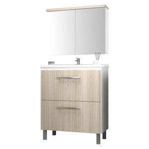 Balcão com Armário Cuba 80 cm Branco/Berlim 810 Cewal Móveis