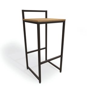 Banqueta Alta Crome Industrial Freijó/Preto Fosco LI024 Kappesberg
