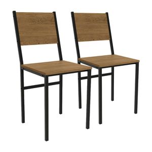 Cadeira Crome Industrial 2 peças Freijó/Preto Fosco LI033 Kappesberg