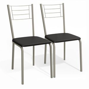 Cadeira Dubai 2 peças Nickel/Preto 2C111NK Kappesberg