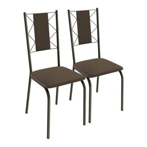 Cadeira Lisboa 2 peças Bronze/Marrom 2C076BRZ Kappesberg