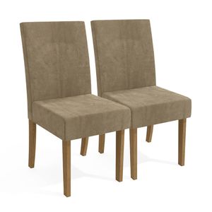 Cadeira Suede Caramelo 2 peças 2CAD139FR Kappesberg