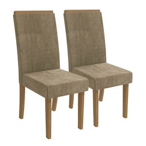 Cadeira Suede Caramelo 2 peças 2CAD142FR Kappesberg