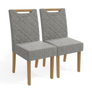 Cadeira Linho Cinza Mesclado 2 peças 2CAD148FR Kappesberg