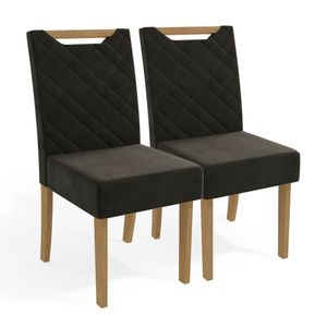 Cadeira Veludo Chumbo 2 peças 2CAD148FR Kappesberg