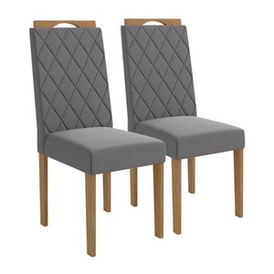 Cadeira Suede Cinza Titânio 2 peças 2CAD153EA Kappesberg