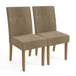 Cadeira Suede Caramelo 2 peças 2CAD140FR Kappesberg