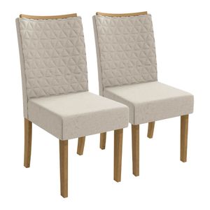 Cadeira Linho Caqui 2 peças 2CAD129FR Kappesberg