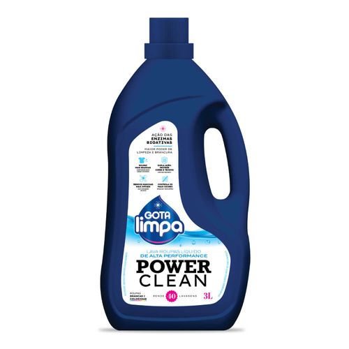 Lava Roupas Líquido Power Clean 3L Gota Limpa
