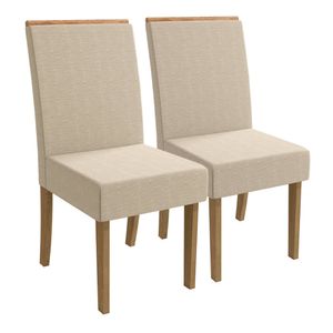 Cadeira Linho Bege 2 peças 2CAD156FR Kappesberg