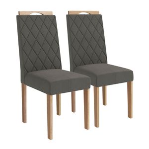 Cadeira Camélia Veludo Cinza Prime 2 peças 2CAD152EA Kappesberg