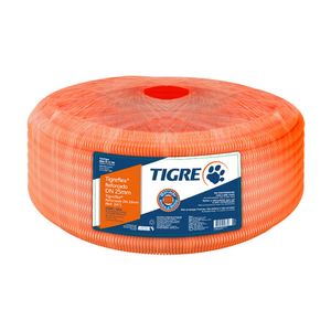 Eletroduto PVC Corrugado Reforçado Tigreflex 25mm Laranja 10001900 Tigre