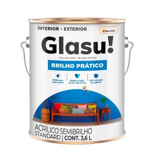 Tinta Brilho Prático Acrílico Semibrilho Glasu! Branco Neve Galão 3,6L Suvinil