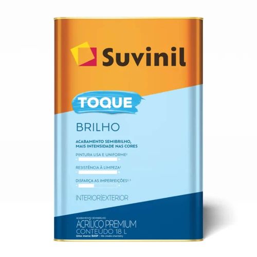 Tinta Toque Brilho Acrílico Semibrilho Branco Neve Lata 18L Suvinil
