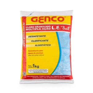Cloro Granulado Múltipla Ação 3 em 1 Pacote 1kg 451005 Genco