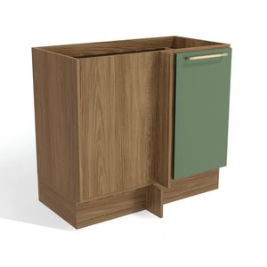Balcão de canto 98 cm Botanic Nogueira/Verde Oliva M625 Kappesberg