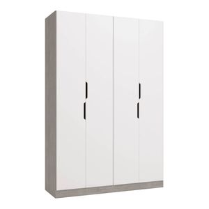 Guarda roupa 4 portas Cinza Volcano/Branco EX336 Kappesberg