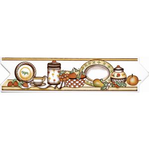 Faixa Decorativa Cozinha BE 8,5 x 33 cm GLD 2274 Gabriella