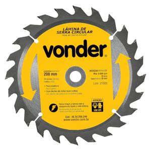 Lâmina para Serra Circular 200mm 24 dentes 46.50.200.240 Vonder