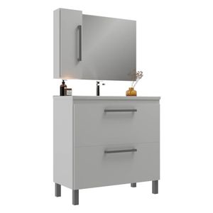 Balcão com Armário Cuba Bósnia 80 cm Branco Móveis Sander