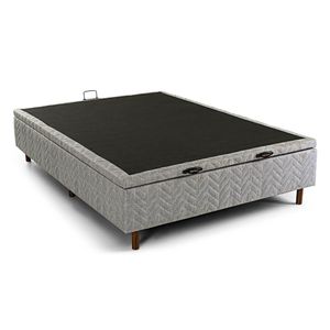 Box Baú Casal Poliester 138 x 188 x 30 cm Cinza Kappesberg